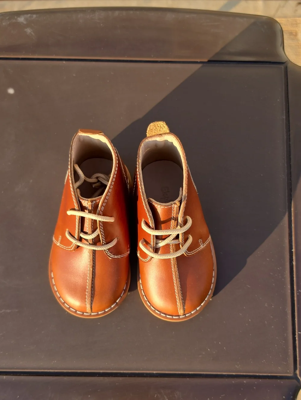 Elephantito Baby Brown Leather Walking Shoes Size 5